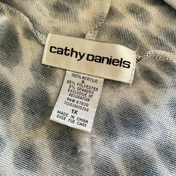 Cathy Daniels Open Front Cheetah Print Cardigan w/Tank Attached, Women’s Sz 1X - Picture 8 of 9
